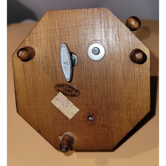 Kurt Adler Musical We Wish You a Merry Christmas Girl Boy Dog Rotate Wood 1983 - Picture 3 of 16